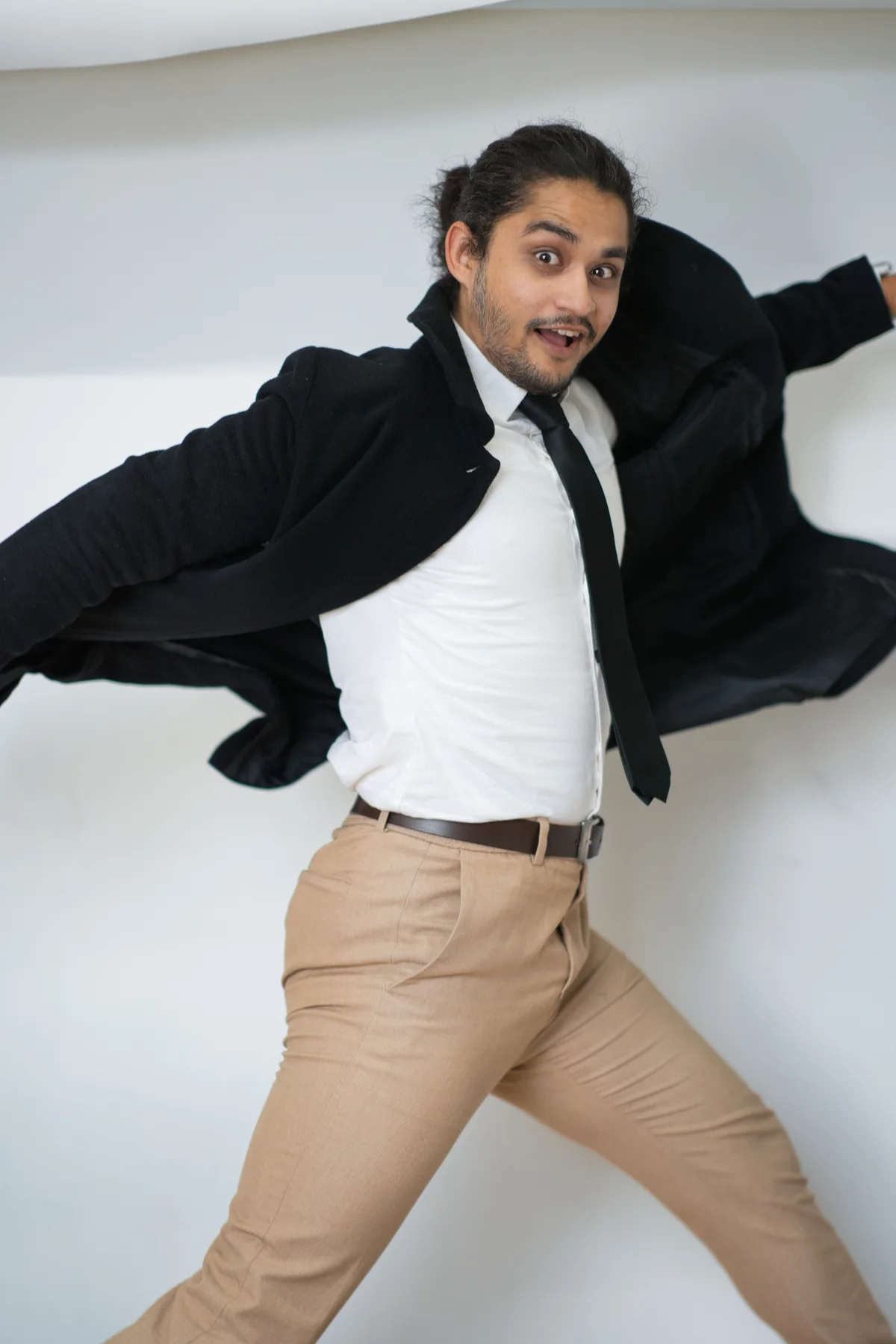 Saran in an expressive portrait